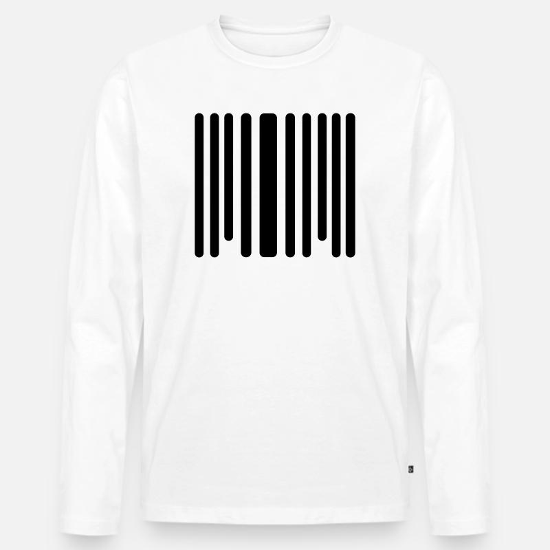 barcode - Men's Premium Organic Long Sleeve Shirt - white