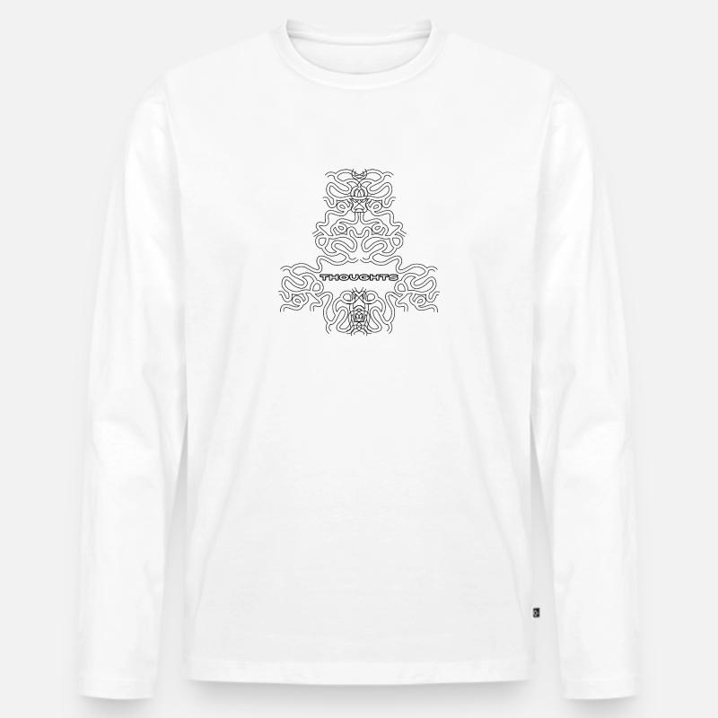 Gedanken - Männer Premium Bio Langarmshirt - Weiß