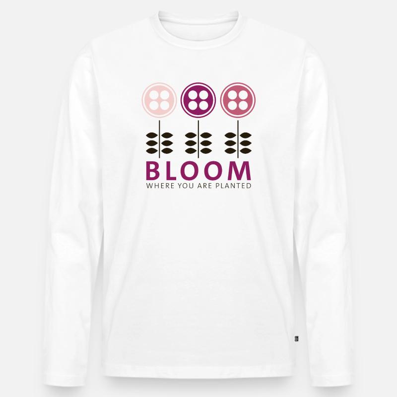 Bloom - Männer Premium Bio Langarmshirt - Weiß
