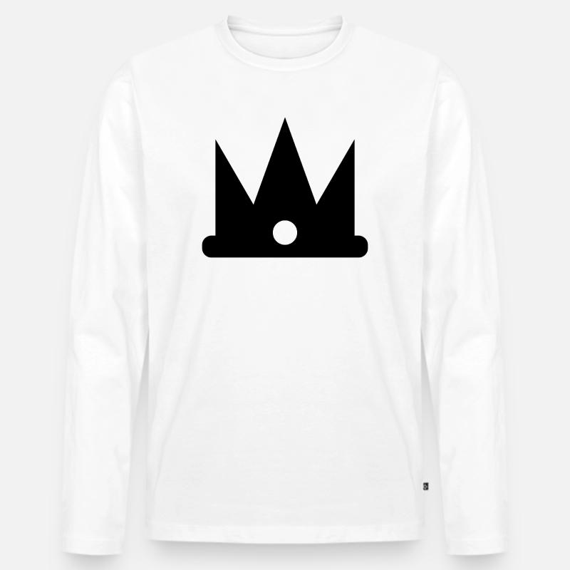 Krone - Männer Premium Bio Langarmshirt - Weiß