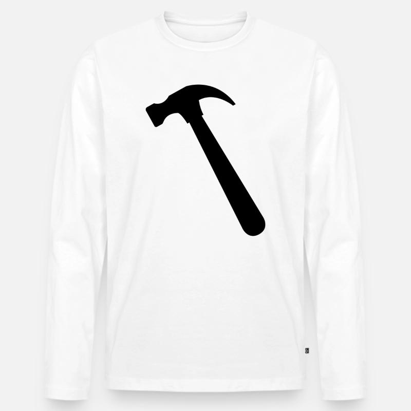 Hammer - Männer Premium Bio Langarmshirt - Weiß