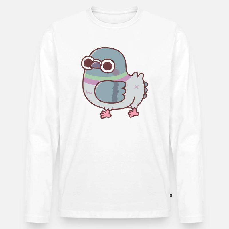 Niedlicher Dicker Taubenpo - Männer Premium Bio Langarmshirt - Weiß