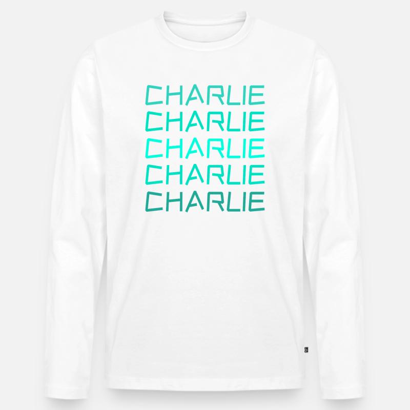 Charlie - Männer Premium Bio Langarmshirt - Weiß