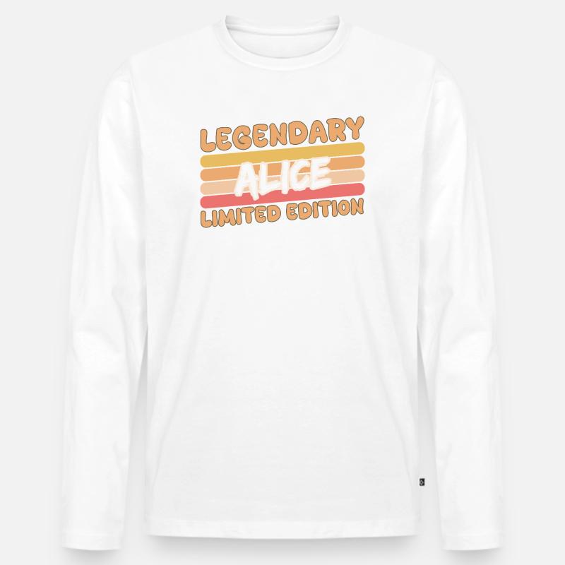 Alice - Männer Premium Bio Langarmshirt - Weiß