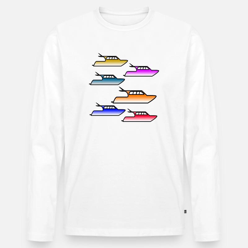 Motorboote - Männer Premium Bio Langarmshirt - Weiß