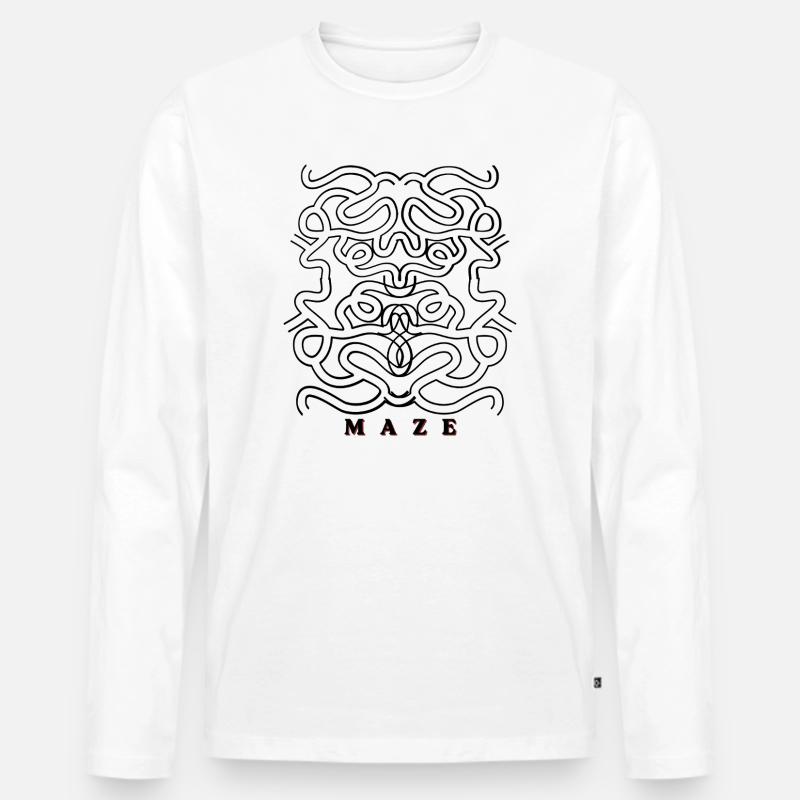 Telugu - Männer Premium Bio Langarmshirt - Weiß