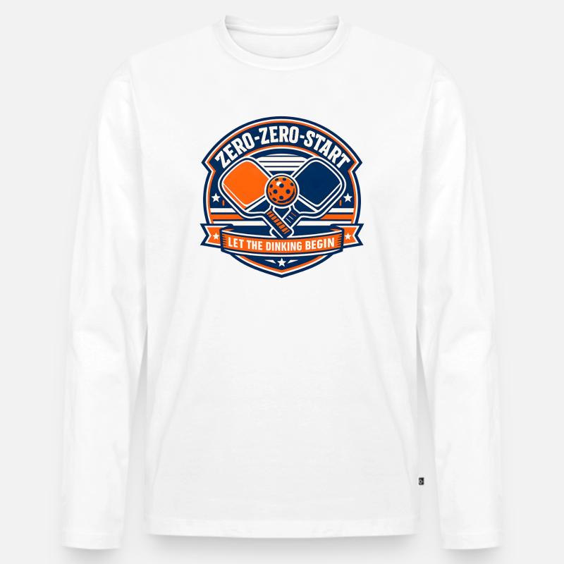 Zero-Zero-Start Drinking Badge - Men's Premium Organic Long Sleeve Shirt - white