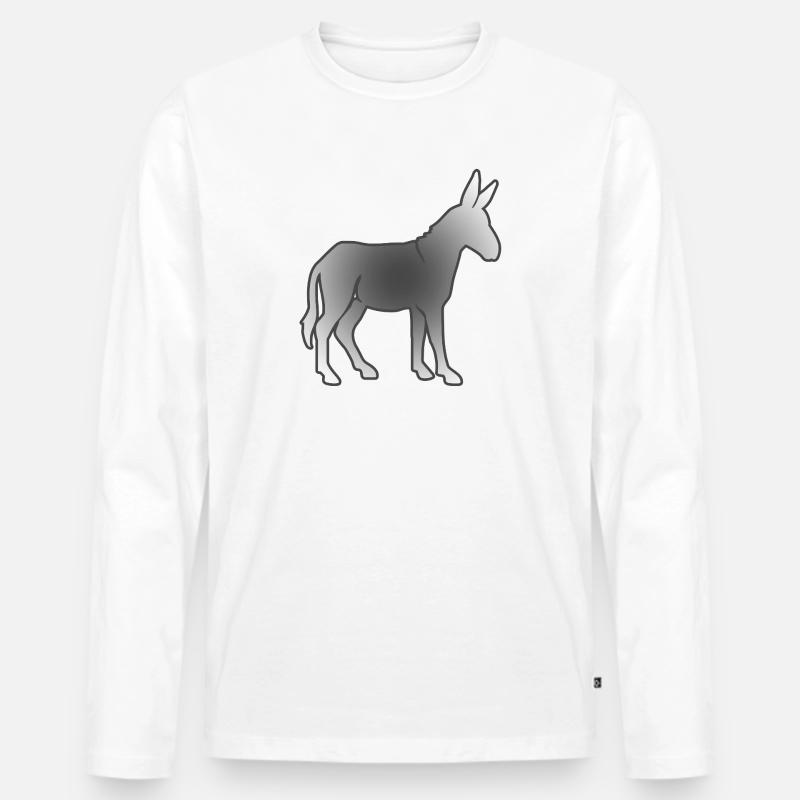 Esel - Männer Premium Bio Langarmshirt - Weiß