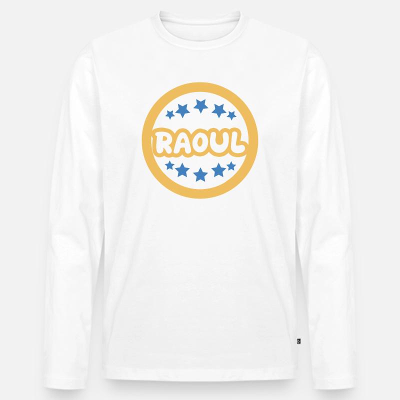 Geschenk Raoul - Männer Premium Bio Langarmshirt - Weiß
