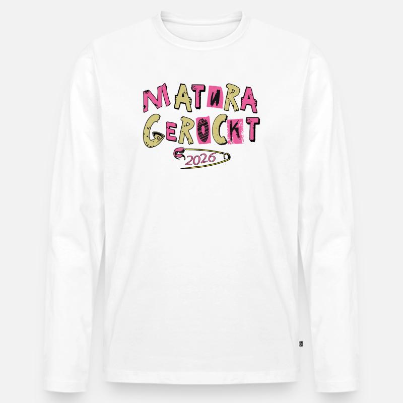 Matura gerockt - Männer Premium Bio Langarmshirt - Weiß