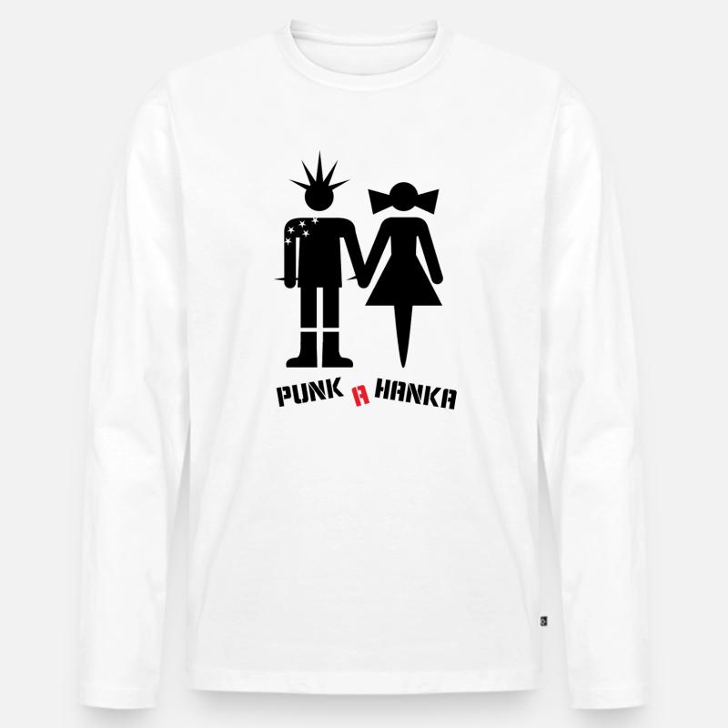 PUNK A HANKA - Männer Premium Bio Langarmshirt - Weiß