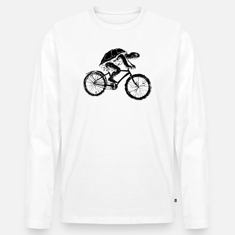 Fahrrad Schildkröte - Männer Premium Bio Langarmshirt - Weiß