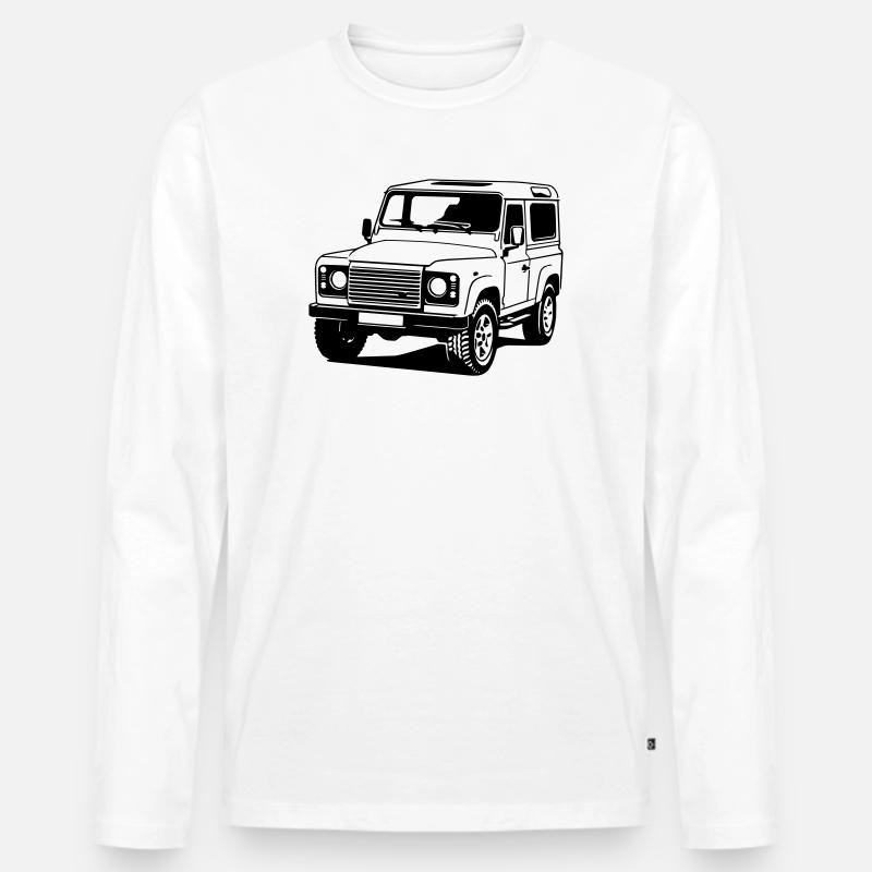 Defender - Männer Premium Bio Langarmshirt - Weiß