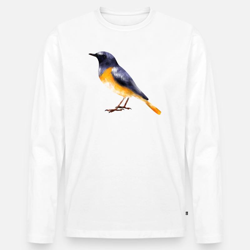 Gartenrotschwanz - Männer Premium Bio Langarmshirt - Weiß