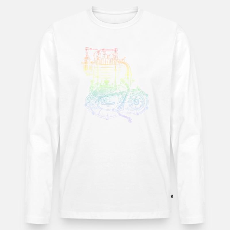 Motorrad - Männer Premium Bio Langarmshirt - Weiß