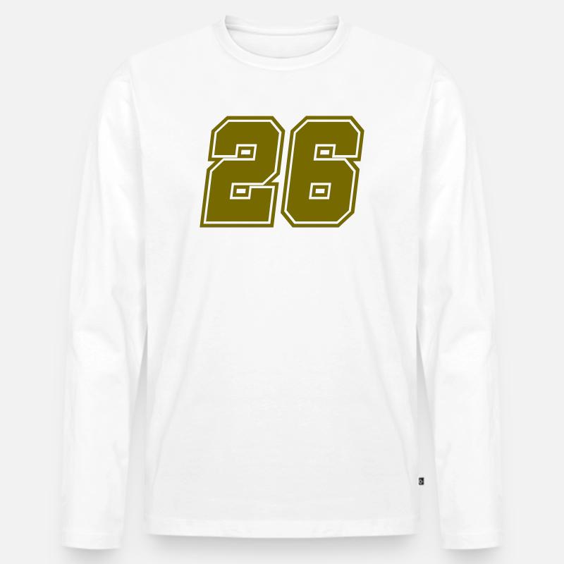 26 - Männer Premium Bio Langarmshirt - Weiß