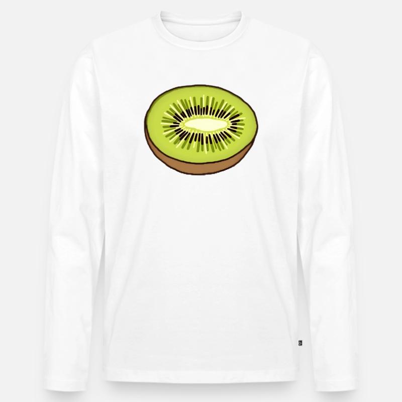 Kiwi - Männer Premium Bio Langarmshirt - Weiß