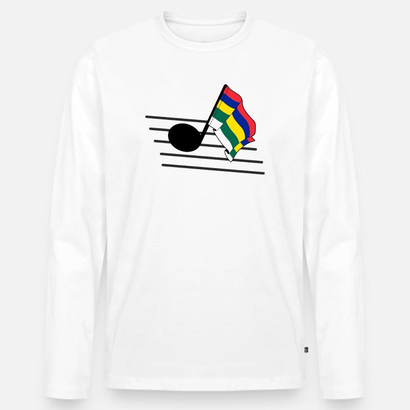 Terschelling Music Flag – Inselstimmung - Männer Premium Bio Langarmshirt - Weiß