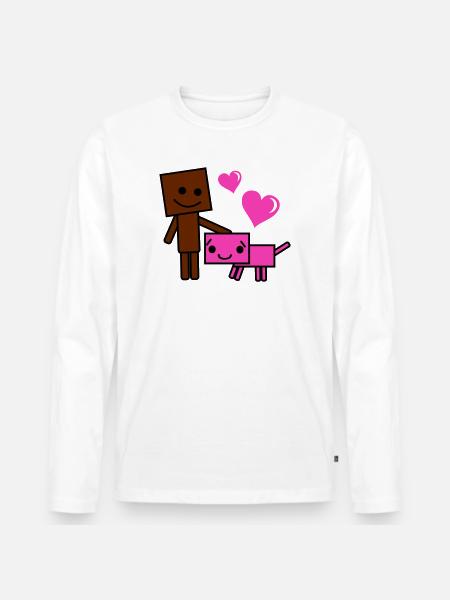 Herzfreunde Roboter Hund - Männer Premium Bio Langarmshirt - Weiß