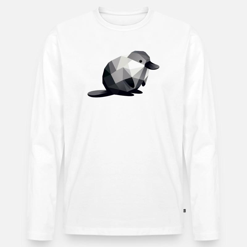 Schnabeltier - Männer Premium Bio Langarmshirt - Weiß