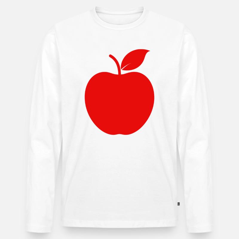 Apfel - Männer Premium Bio Langarmshirt - Weiß