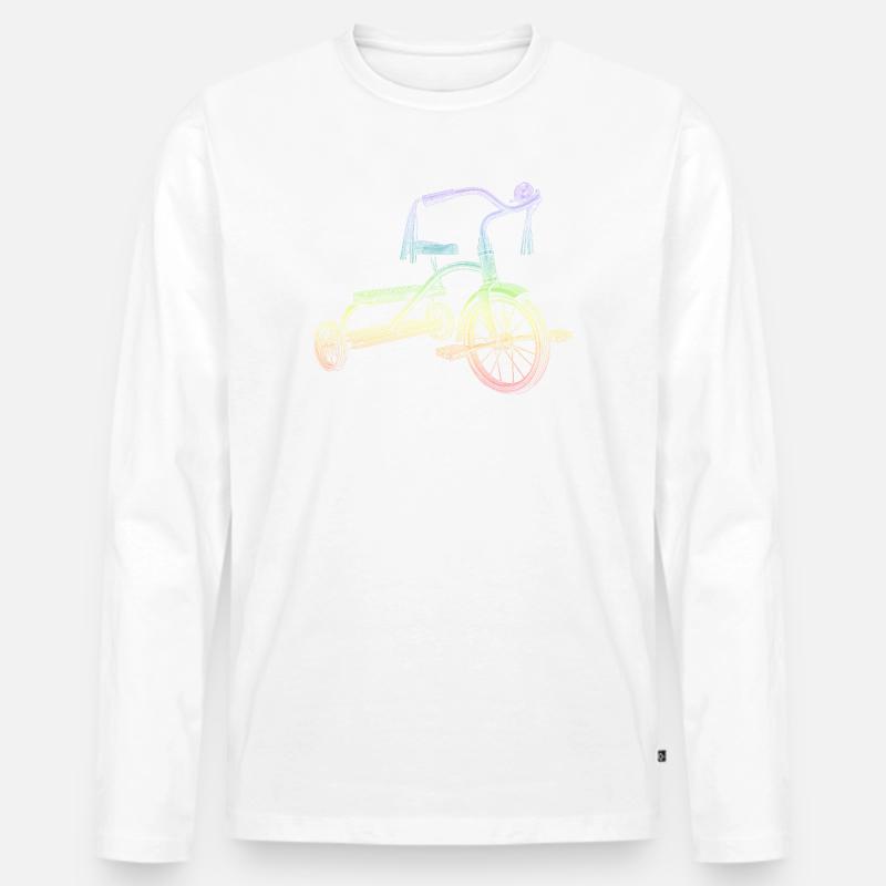 Dreirad - Männer Premium Bio Langarmshirt - Weiß