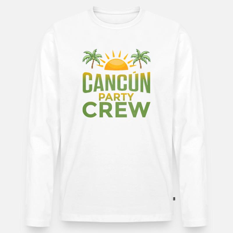 Cancun Party Crew - Männer Premium Bio Langarmshirt - Weiß
