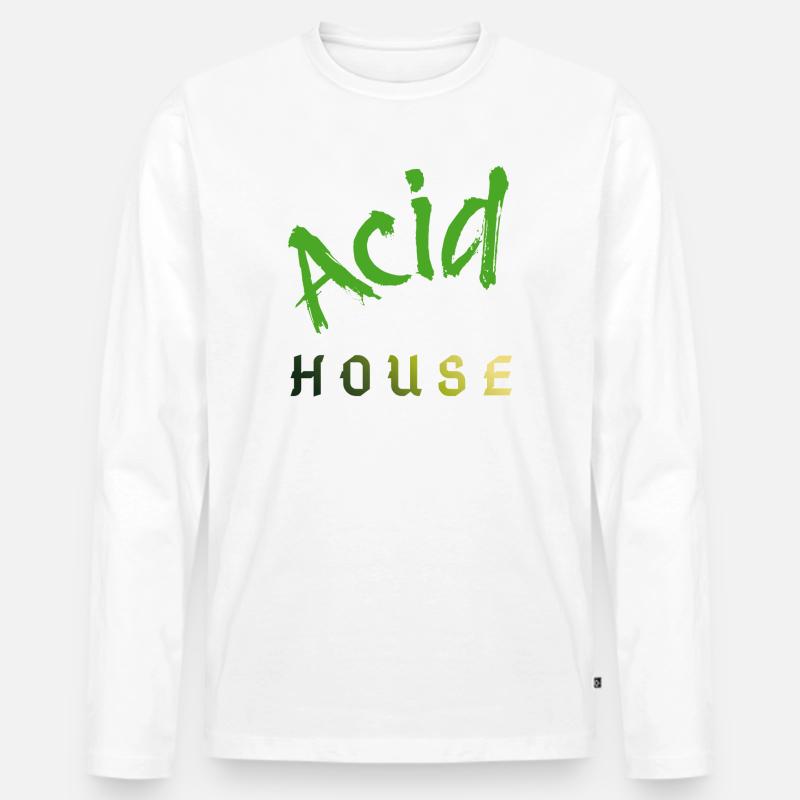 Acid House - Männer Premium Bio Langarmshirt - Weiß