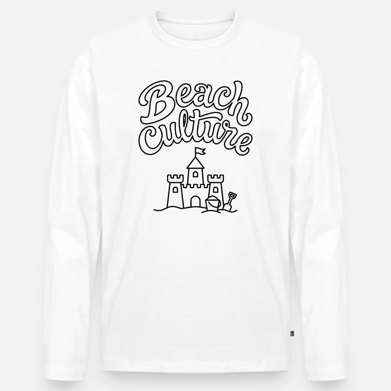 Strandkultur - Männer Premium Bio Langarmshirt - Weiß