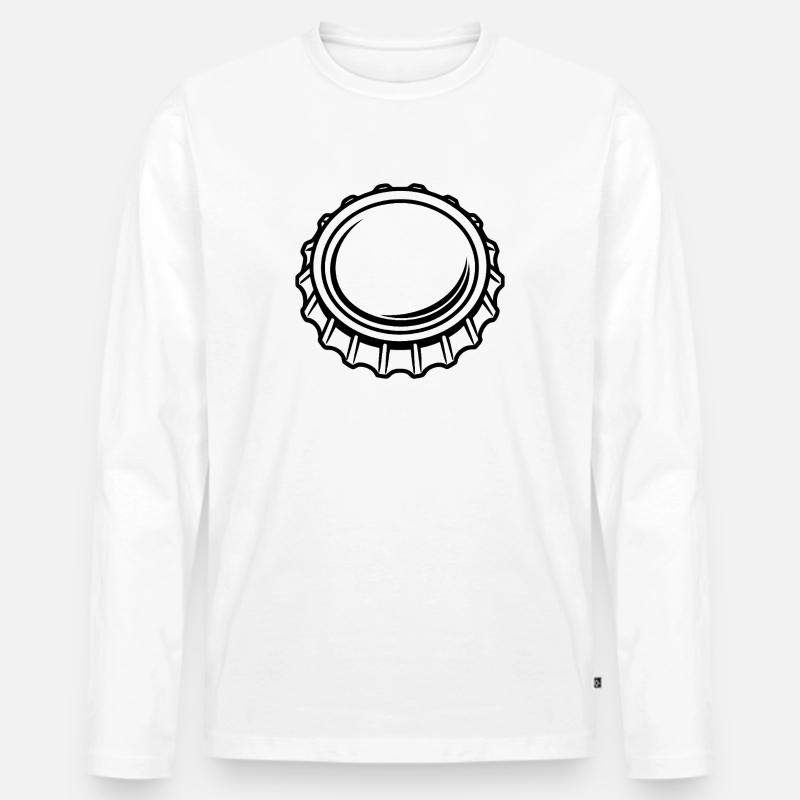 Flaschendeckel - Männer Premium Bio Langarmshirt - Weiß