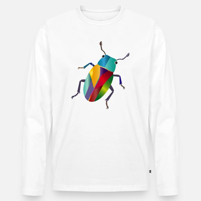 Bunter Juwelkäfer Regenbogen Stil - Männer Premium Bio Langarmshirt - Weiß