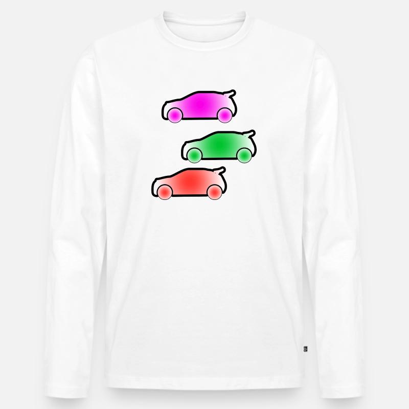 Autos - Männer Premium Bio Langarmshirt - Weiß