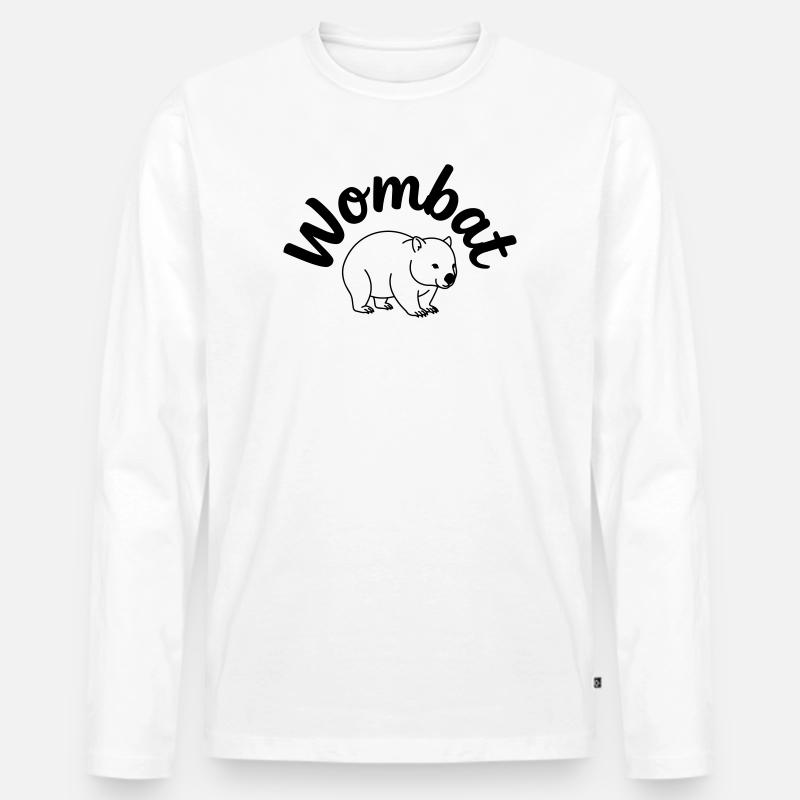 Wombat - Männer Premium Bio Langarmshirt - Weiß