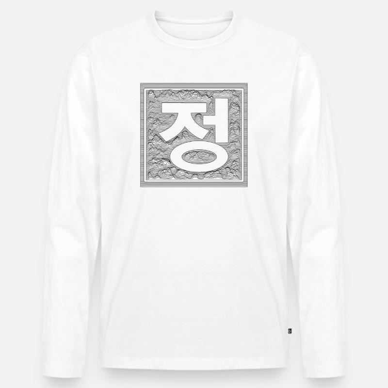 Jeong – Schwarz - Männer Premium Bio Langarmshirt - Weiß