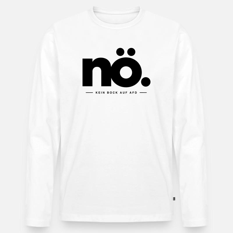 NÖ - Kein Bock auf AfD - Männer Premium Bio Langarmshirt - Weiß