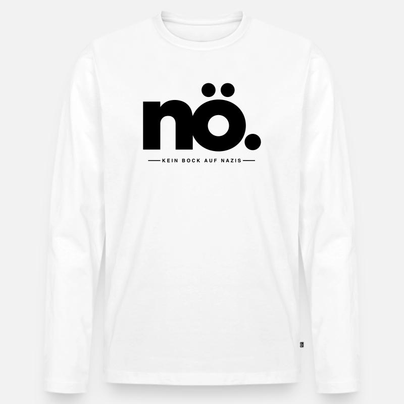 NO_Kein_Bock_auf_Nazis - Männer Premium Bio Langarmshirt - Weiß