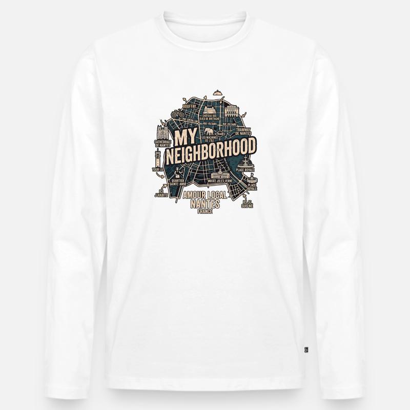 Amour Nantes - Männer Premium Bio Langarmshirt - Weiß