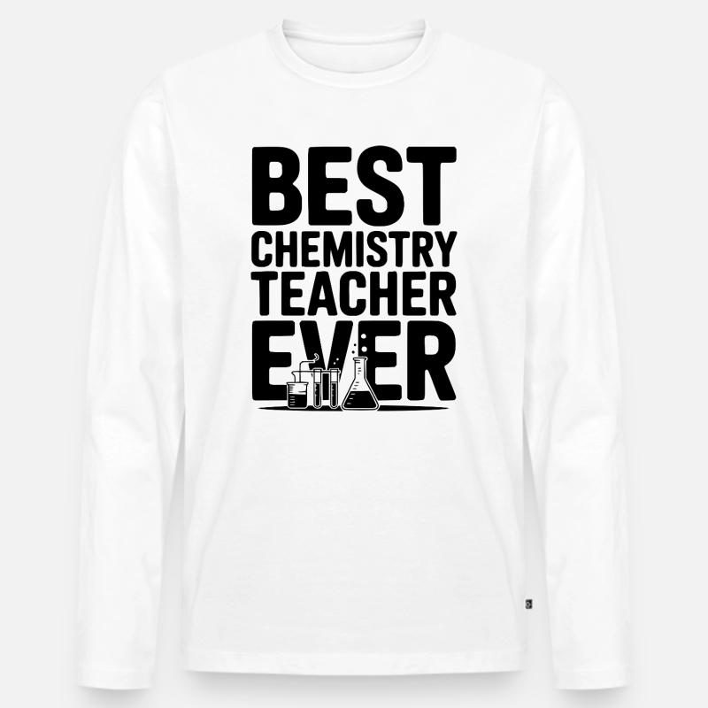 Bester Chemielehrer aller Zeiten - Männer Premium Bio Langarmshirt - Weiß