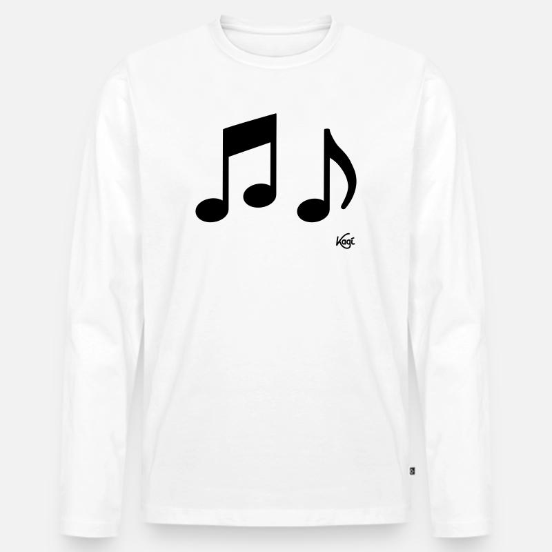 3 Noten - Männer Premium Bio Langarmshirt - Weiß