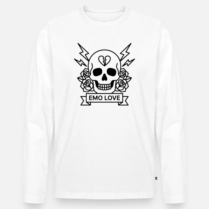 EMO - Männer Premium Bio Langarmshirt - Weiß