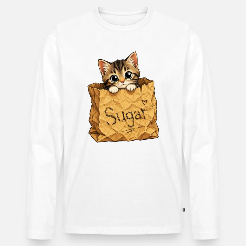 Kätzchen in der Tüte - Männer Premium Bio Langarmshirt - Weiß
