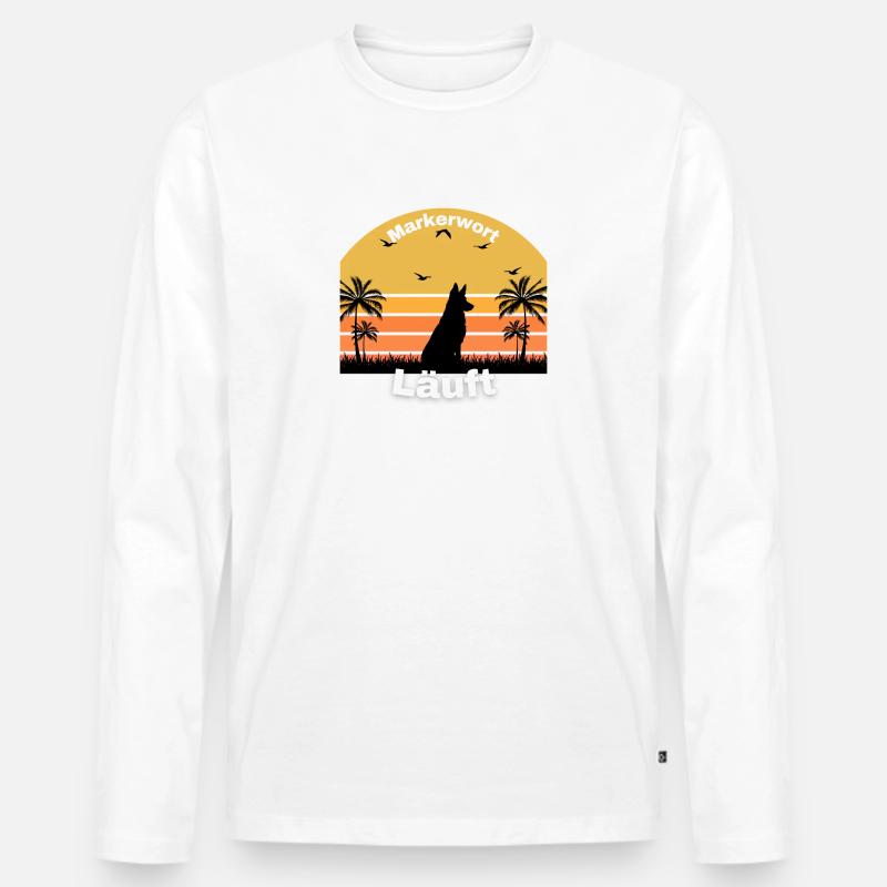 Markerwort läuft - Männer Premium Bio Langarmshirt - Weiß