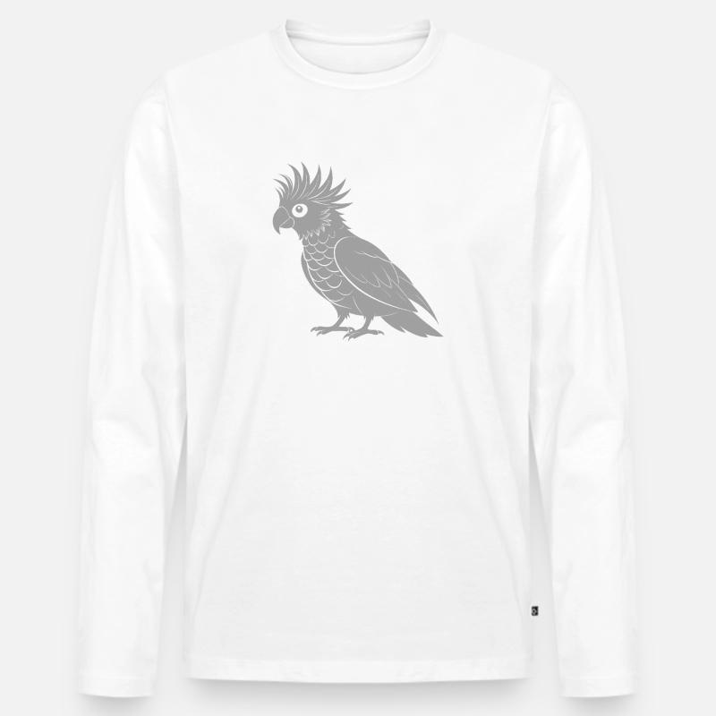 Kakadu - Männer Premium Bio Langarmshirt - Weiß