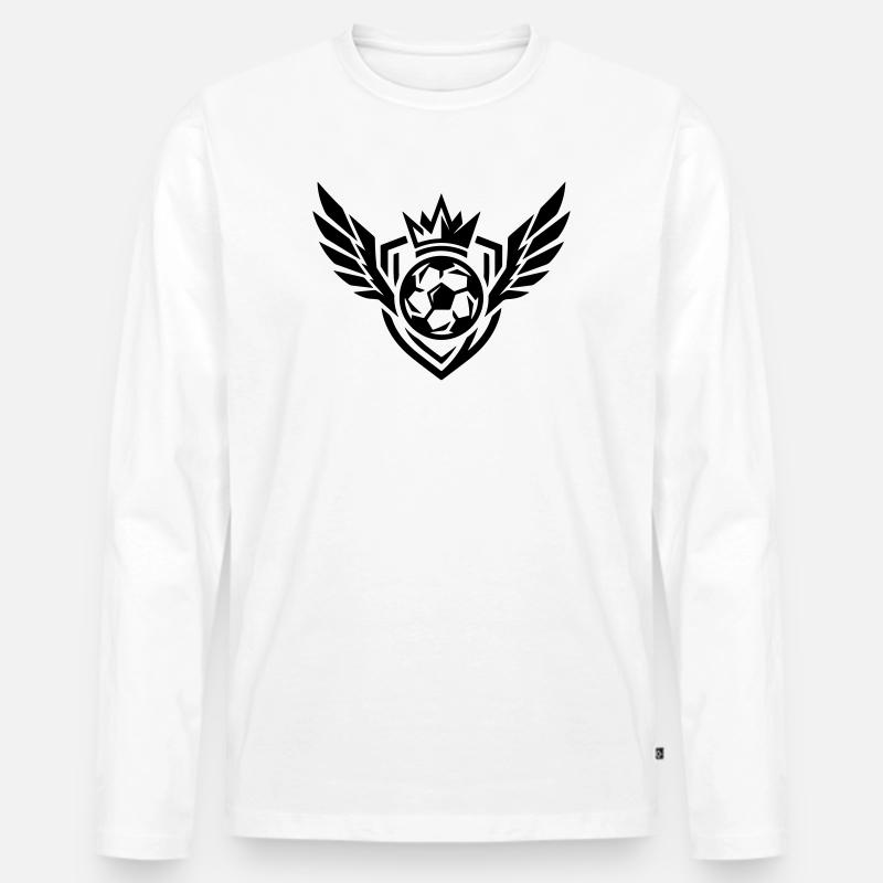 Fussball Wappen - Männer Premium Bio Langarmshirt - Weiß