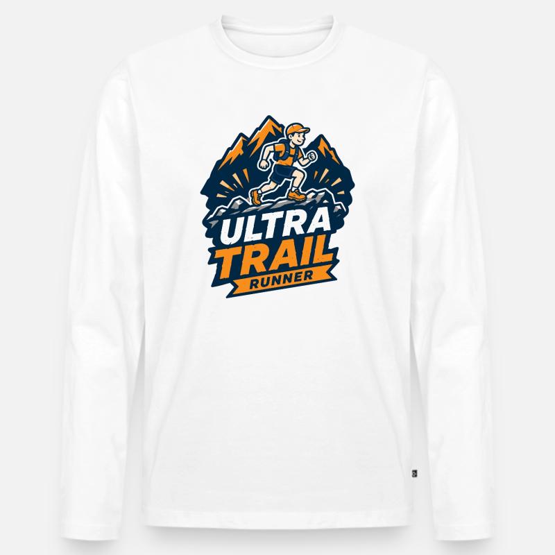 Ultra Trail Runner - Männer Premium Bio Langarmshirt - Weiß