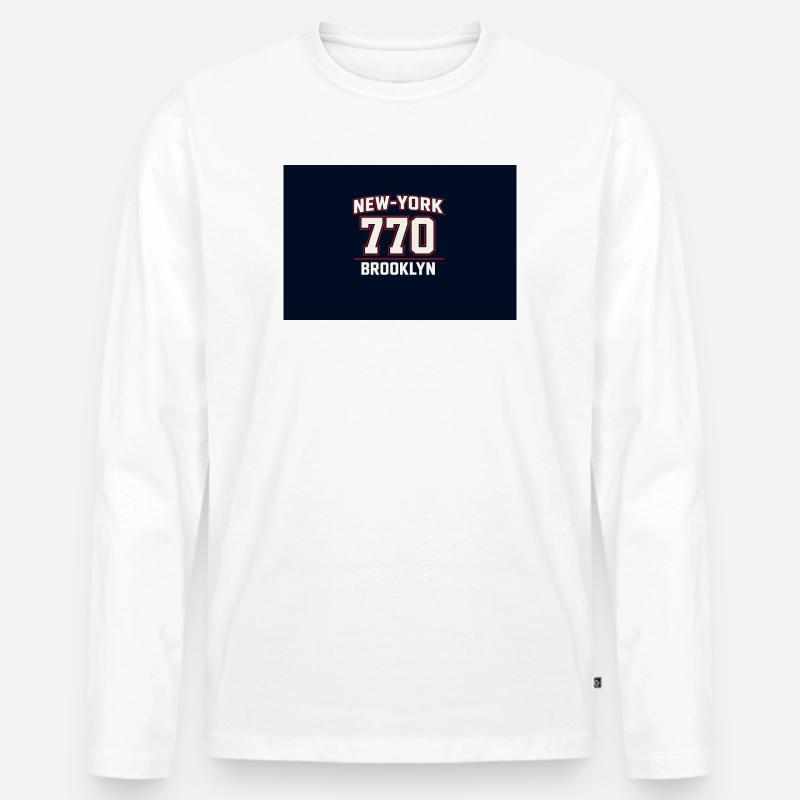 NY 770 Brooklyn - Männer Premium Bio Langarmshirt - Weiß