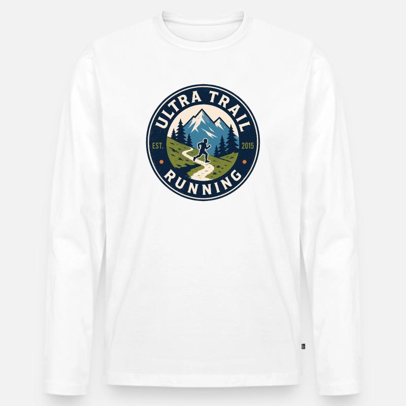 Ultra-Trailrunning - Männer Premium Bio Langarmshirt - Weiß