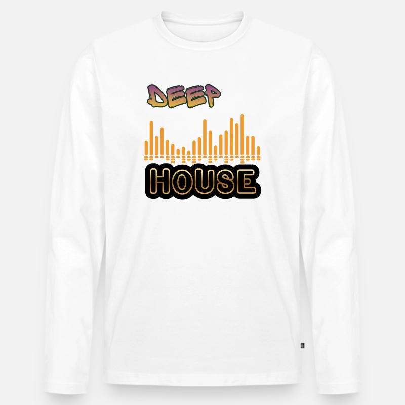 Deep House. - Männer Premium Bio Langarmshirt - Weiß