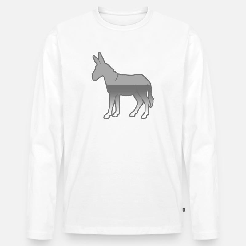 Esel - Männer Premium Bio Langarmshirt - Weiß