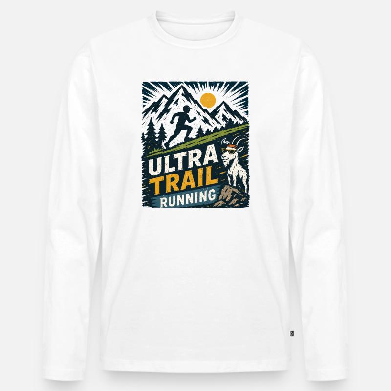 Ultra-Trailrunning - Männer Premium Bio Langarmshirt - Weiß